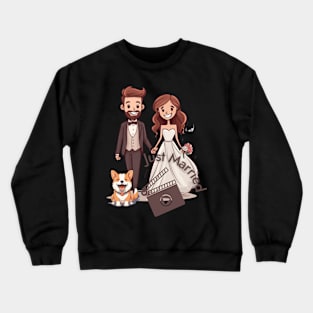 Just Married Bride and Groom Crewneck Sweatshirt